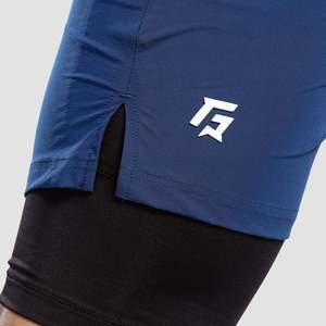 Pantalones Cortos Deportivos Aero (Azules) 100% Poliéster Cómodos Tallas XS XXS Cierre de Cremallera con Cordón Ajustable Logos de Moda - Product Image 6