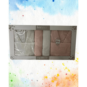 Ensemble de peignoirs 6 pièces 100% coton Collection de serviettes de bain double taille Confort élégant et intemporel - Product Image 3