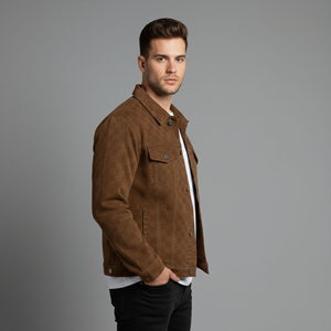 Nouvelle Arrivée : Blouson en Jean Long et Épais Style Universitaire pour Homme, Col Rabattu Boutonné, Écologique, avec Logo Frontal – Collection Hiver Tendance - Product Image 1