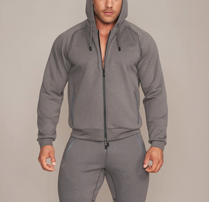 Ensemble de survêtement décontracté pour homme avec fermeture éclair intégrale et motif imprimé, taille XS, 2 pièces pour l'échauffement - Product Image 3