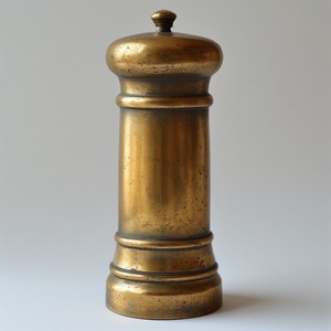 Molino de sal y pimienta de madera hecho a mano con molinillo de latón antiguo hecho a mano que ofrece acento decorativo para un comedor elegante - Product Image 3