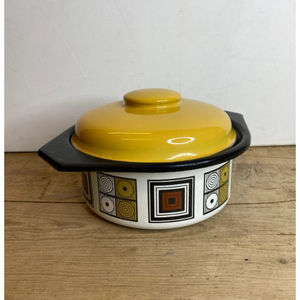 Cazuela de Cerámica Amarilla para Cocinar, Hornear y Servir Comidas en el Hogar, Vajilla y Presentación Elegante de Alimentos - Product Image 2