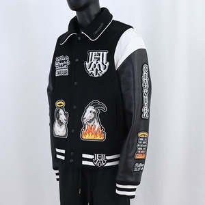 Veste universitaire en chenille brodée tendance personnalisée, streetwear, vente chaude, style cool, patchs en laine, vestes d'hiver pour hommes - Product Image 3