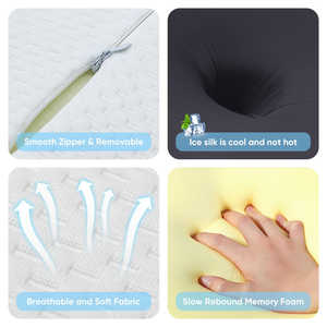 หมอนรองคอสำหรับนอนตะแคงแบบเย็นสบาย พร้อมรูปทรงโค้งมนนุ่มสบายสำหรับนอนคว่ำและนอนหงาย - หมอนรองรับการนอนหลับ - Product Image 6