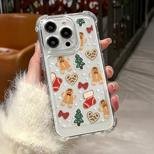 Funda transparente para teléfono móvil para iPhone 17 16 15 Pro Max, bolsillos de aire en las cuatro esquinas, elegantes fundas de teléfono estéticas navideñas - Product Image 6