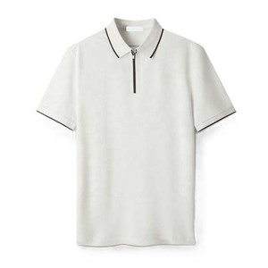 Color personalizado ropa de hombre cuarto de cremallera Turn Down Collar manga corta Polos algodón de talla grande verano ropa deportiva camisas - Product Image 6