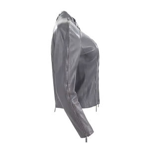 Dernière veste élégante en cuir PU véritable pour femmes Conception unique Meilleure qualité Logo personnalisé Vestes pour femmes - Product Image 4