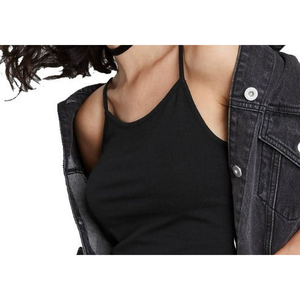 Top Canotta da Donna in Seta Nera Wild Fable Taglia S, Traspirante, Lavorato a Maglia, con Spalline Sottili e Colletto a Fiocco, Stile Casual - Product Image 3