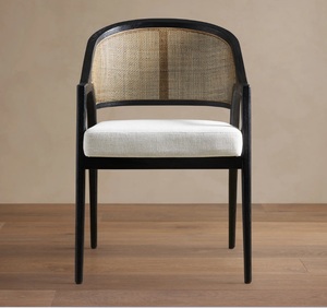 Silla de comedor moderna de madera maciza, tapicería de cuero de Color madera Natural para el hogar, apartamento, cocina, uso en hoteles y restaurantes - Product Image 1