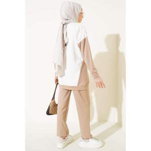 Loysha ชุด2ชิ้นพิมพ์เลื่อมสีเบจ - Product Image 3