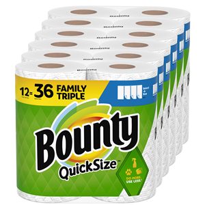 Bounty 16-Family Disposable 2-Ply Virgin Wood Pulp Heat-Transfer Printed White <b>Paper</b> Towels Single Fold Quick Size <b>Kitchen</b> - Product Image 2