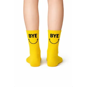 Calcetines deportivos coloridos con estampado Hi and Bye, transpirables, para uso diario - Product Image 3