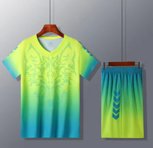 Nouveau design demi manches 100% polyester respirant maillot de football pas cher uniformes de l'équipe de football adultes kits de football ensembles complets - Product Image 6