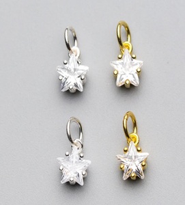 Charmes chrétiens simples et classiques en forme d'étoile, en argent sterling 925, plaqués or, bijoux fins pour les occasions de fête - Product Image 3
