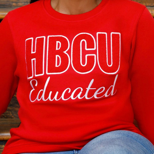 Venta al por mayor HBCU Delta Educado Chenille Sudadera de cuello redondo Premium Fleece Sorority Apparel Greek DST Red Pride Winter Top - Product Image 5