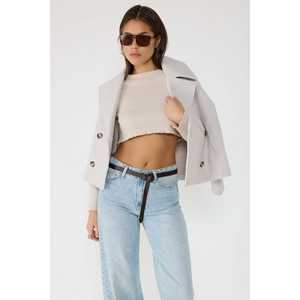 Top Corto de Punto Acanalado con Cuello Redondo y Estilo Casual - Product Image 3