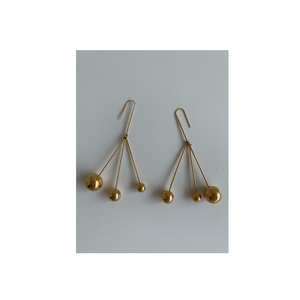 Design classique en laiton femmes plaqué bijoux à la mode en laiton martelé boucles d'oreilles goutte produits de vente chaude - Product Image 1