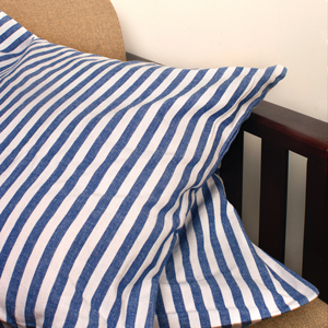 100% coton teint en fil organique taies d'oreiller rayure tissé carré américain fermeture à glissière personnalisée pour la maison hôtel - Product Image 1