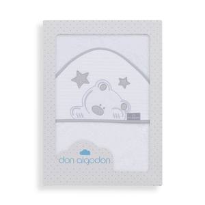 ผ้าเช็ดตัววิกโก้ สีขาว/เทา ขนาด 100x100 ซม. 400 GSM ผ้าคอตตอนเทอร์รี่ ปักลายการ์ตูน สำหรับเด็ก ใช้ในบ้าน - Product Image 1