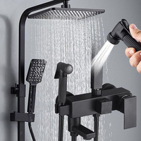Ensemble de robinetterie de douche à commande numérique avec affichage LED et douchette à main pour salle de bain domestique – Kit de douche complet