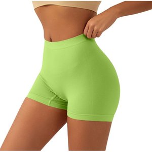 Shorts Bermuda en coton respirant à taille mi-haute avec contrôle du ventre et taille élastique pour la salle de sport, le yoga, la course à pied, l'entraînement et la danse - Product Image 1