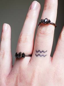 Mind Bowing Black Herkimer Diamond Triple Stone <b>Ring</b> Tibetan Quartz Minimalist <b>Ring</b> Copper Electroformed <b>Ring</b> Raw Gemstone <b>Ring</b> - Product Image 2