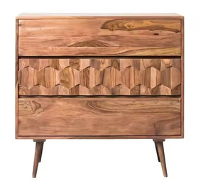 Mesita de noche de madera maciza resistente y elegante con elementos de diseño premium Ideal para almacenamiento de dormitorio funcional pero elegante - Product Image 1