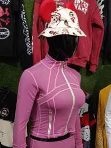 Conjunto de ropa deportiva de 2 piezas para mujer, Chaqueta corta de Fitness con patrón sólido y pantalones cortos de motociclista ajustados para traje de gimnasio de primavera - Product Image 4