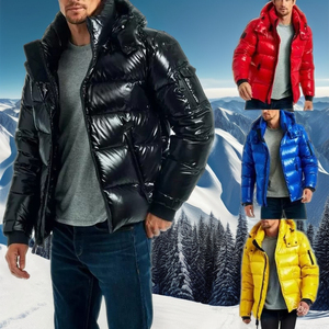 2025 brevet personnalisé luxe sport hommes veste d'hiver haute brillant imperméable bouffant bulle épaississement nouveau réversible - Product Image 1