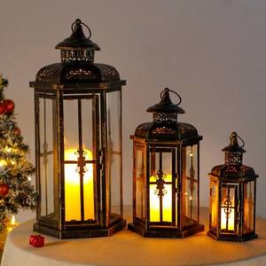 Linternas de velas decorativas Linternas colgantes de Estilo Vintage Linternas de metal para eventos en interiores y exteriores Fiestas y bodas - Product Image 2