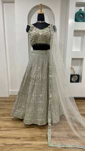 Moderno Lehenga Choli de Georgette con Lentejuelas y Bordado Dori, Vestidos de Fiesta de Secado Rápido - Product Image 6