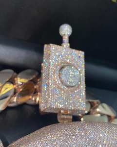 Collar Cubano de Oro Amarillo de 14K con Moissanita para Hombre, Estilo Hip Hop, VVS1, Plata de Ley 925, Amuleto Estadounidense para Fiestas - Product Image 2