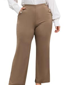 กางเกงลำลองผู้หญิงไซส์ใหญ่ ผ้าสเตรช ระบายอากาศได้ดี สวมใส่สบาย บริการ OEM ODM กางเกงเดรสผู้หญิง - Product Image 4