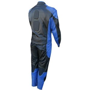 Chándal de cuero para montar en motocicleta, 2 piezas, azul/negro, S - Product Image 5