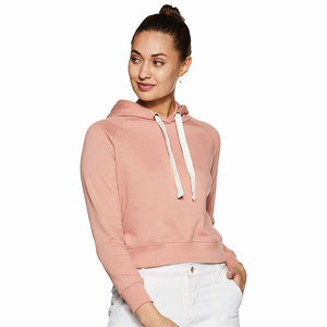 Light Pink Color Plain Sweatshirt <b>Crop</b> Top <b>Hoodies</b> <b>For</b> Ladies Pullover Long Sleeve Customized <b>Women</b> <b>Crops</b> <b>Hoodies</b> - Product Image 1
