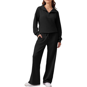 Logo personnalisé Femmes Designer Polyester Polaire Survêtement Deux Pièces Ensemble Survêtement De Luxe Pour Les Femmes Au Prix De Gros - Product Image 6