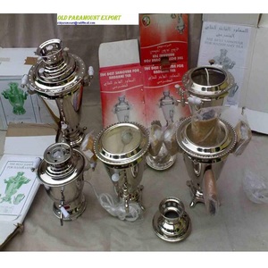 Best Brass Samovar with Silver Mirror Finish for Hadrami <b>Tea</b> & Zavarka Russian <b>Tea</b> <b>Tea</b> <b>Pots</b> & Kettles - Product Image 1