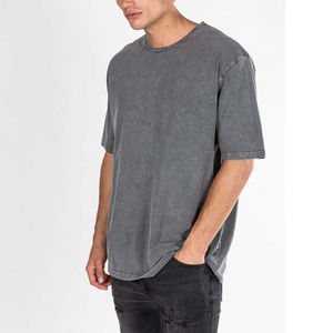 T-shirts pour hommes en coton 100% de qualité supérieure, respirants, à coupe ample, imprimés, en tissu canvas, col rond, effet délavé - Product Image 3