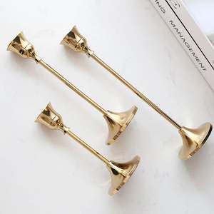 Set of 2 Hot Selling Metal <b>Candle</b> Stand at <b>Cheap</b> Gold Metal <b>Candle</b> Holder - Product Image 4