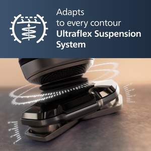 Tondeuse de précision et rasoir électrique triple lame pour usage humide/sec avec pochette de nettoyage, étanche IPX7, finition noire mate - Product Image 3