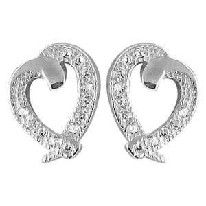 Pendientes de Corazón de Plata 925 Plateada Art Palace con Cristales de Zirconia Engastados, Joyería de Moda para Mujer, Ideal para Regalo - Product Image 1
