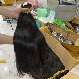 Cabello humano vietnamita liso negro Natural de un solo donante virgen 100% a granel, extensiones de encaje alineadas con cutículas, estilo ondulado - Product Image 5