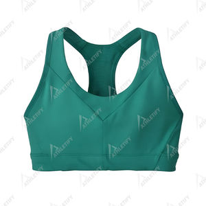 Soutien-gorge de sport pour femme de couleur unie, maintien élevé, vêtements de sport confortables pour la salle de sport, la course à pied et le yoga, design élégant. - Product Image 4