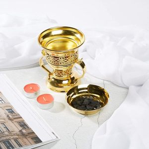 ที่จุดธูปทองเหลืองโบราณโบราณทนทานออกแบบทันสมัยมีกลิ่นหอมโลหะสีทอง - Product Image 2