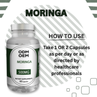 Kapsul Moringa Bentuk Bubuk Daun Alami Dikemas untuk Pasokan Pembuatan Suplemen