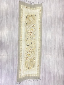 Glamorous Pure <strong>Wool</strong> Silk <strong>Shawls</strong> Handmade with <strong>Embroidery</strong> Featuring Contrast Jacquard Border Weaving Enhancing Your Style - Product Image 5