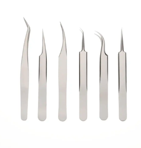 Pinzas para cejas hechas en fábrica, juego de 6 piezas de buena calidad con etiqueta personalizada para depilación de pestañas - Product Image 4