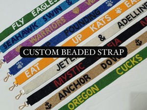 Beaded Purse <b>Strap</b> <b>Bag</b> <b>Strap</b> Sorority Gameday <b>Strap</b> Customized <b>Strap</b> with Detachable Hooks - Product Image 2