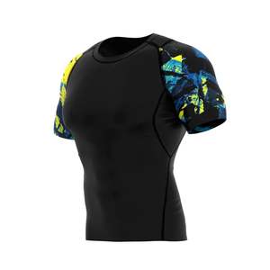 Absorbe la humedad Media manga Diseño de sublimación personalizado Rash Guard Quick Dry MMA BJJ Jiu Jitsu Rash Guards - Product Image 5