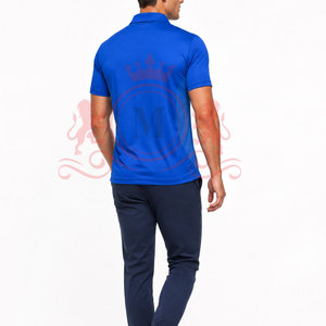 Polo homme bleu à manches courtes, couleur unie, séchage rapide, tricoté, décontracté, en vente en ligne - Product Image 5